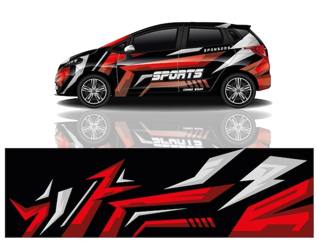 Vector de diseño de envoltura de calcomanías deportivas