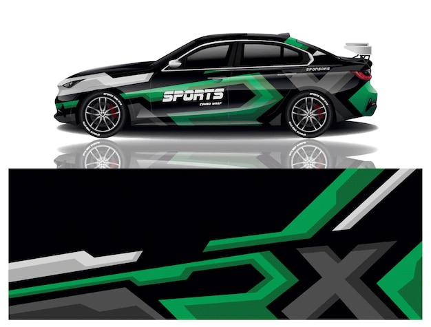 Vector de diseño de envoltura de calcomanías deportivas