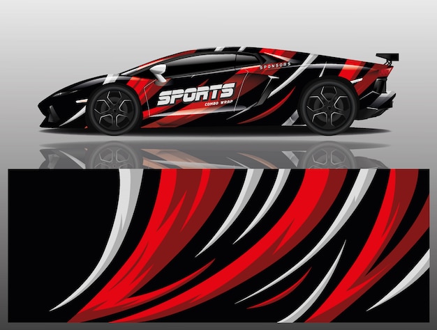 Vector de diseño de envoltura de calcomanías deportivas
