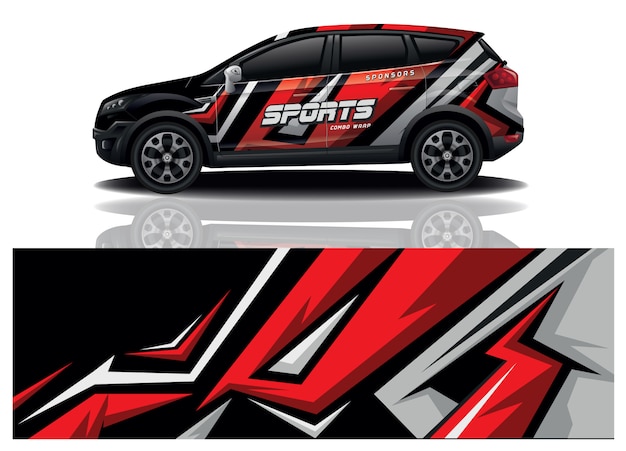 Vector de diseño de envoltura de calcomanías deportivas