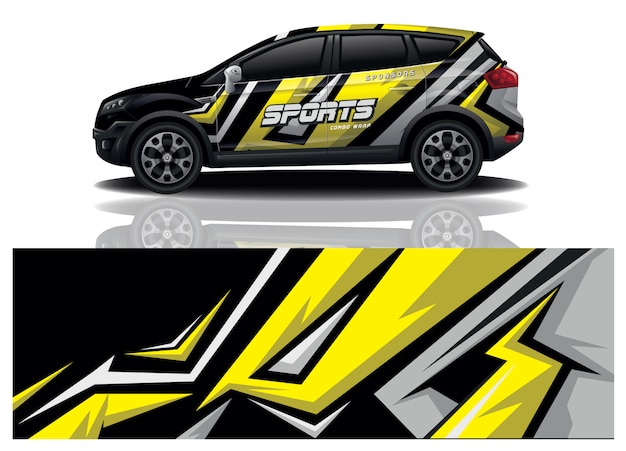 Vector de diseño de envoltura de calcomanías deportivas
