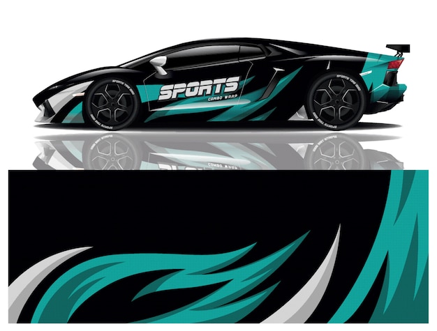 Vector de diseño de envoltura de calcomanías deportivas