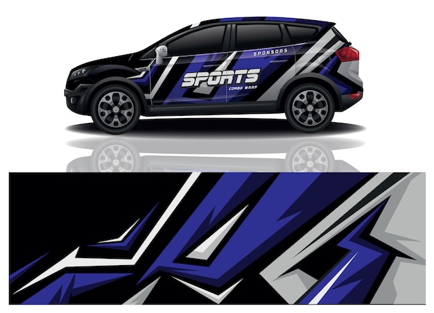 Vector de diseño de envoltura de calcomanías deportivas