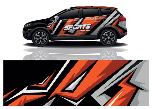 Vector de diseño de envoltura de calcomanías deportivas