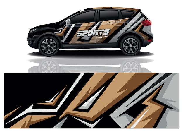 Vector de diseño de envoltura de calcomanías deportivas