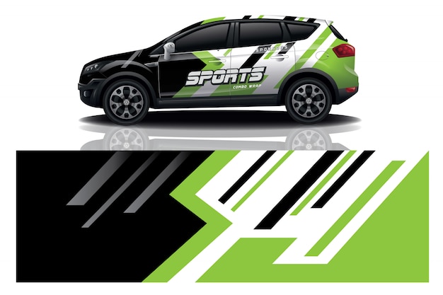 Vector de diseño de envoltura de calcomanías deportivas