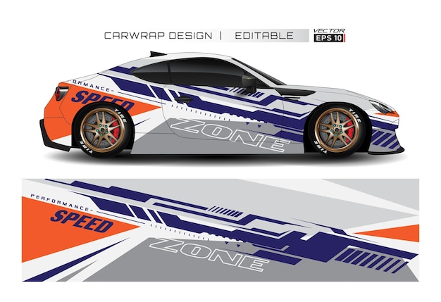Vector de diseño de envoltura de coche de carreras para coche de carreras Vector de diseños de kit de fondo de carreras de rayas abstractas gráficas