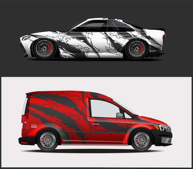 vector de diseño de envoltura de coche de carreras