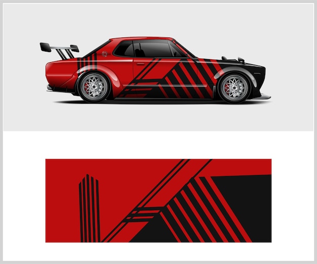 vector de diseño de envoltura de coche de carreras