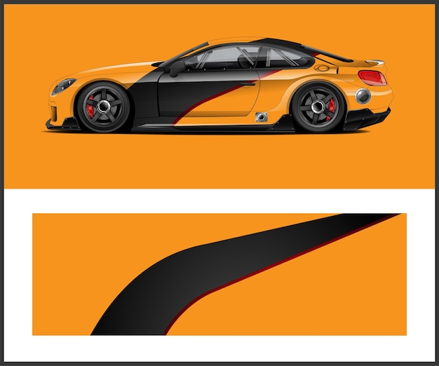 Vector de diseño de envoltura de coche Diseños de carreras de rayas abstractas gráficas para vehículos de envoltura