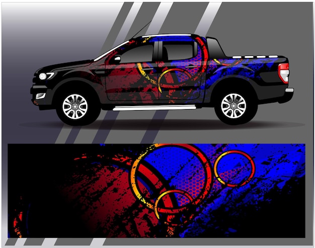 Vector vector de diseño de envoltura de coche diseños de kit de fondo de carreras de rayas abstractas gráficas para carreras de vehículos de envoltura