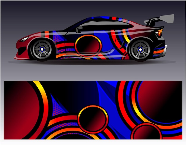 Vector de diseño de envoltura de coche diseños de kit de fondo de carreras de rayas abstractas gráficas para carreras de vehículos de envoltura