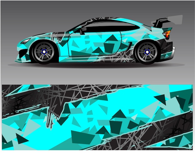 Vector de diseño de envoltura de coche. Diseños de kit de fondo de carreras de rayas abstractas gráficas para envoltura