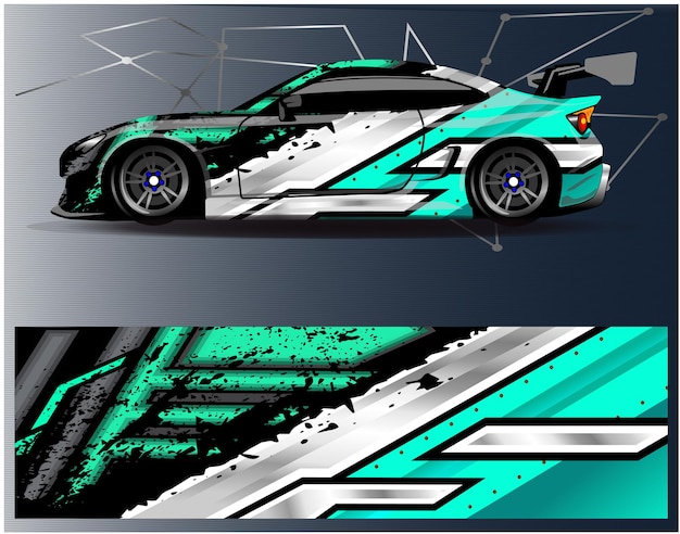 Vector de diseño de envoltura de coche Diseños de kit de fondo de carreras de rayas abstractas gráficas para vehículo de envoltura