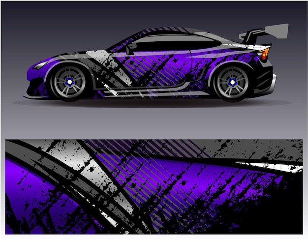 Vector de diseño de envoltura de coche Diseños de kit de fondo de carreras de rayas abstractas gráficas para vehículo de envoltura
