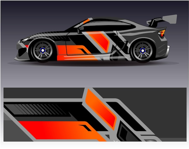Vector de diseño de envoltura de coche Diseños de kit de fondo de carreras de rayas abstractas gráficas para vehículo de envoltura