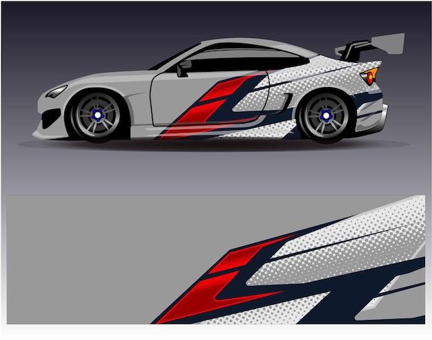 Vector de diseño de envoltura de coche Diseños de kit de fondo de carreras de rayas abstractas gráficas para vehículo de envoltura