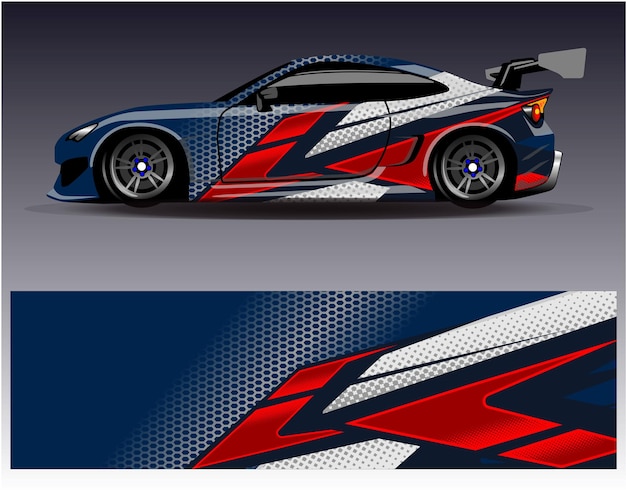 Vector de diseño de envoltura de coche Diseños de kit de fondo de carreras de rayas abstractas gráficas para vehículo de envoltura