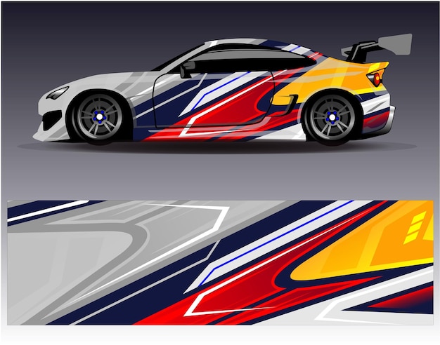 Vector de diseño de envoltura de coche Diseños de kit de fondo de carreras de rayas abstractas gráficas para vehículo de envoltura