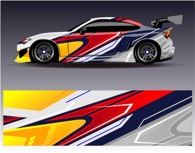 Vector de diseño de envoltura de coche Diseños de kit de fondo de carreras de rayas abstractas gráficas para vehículo de envoltura