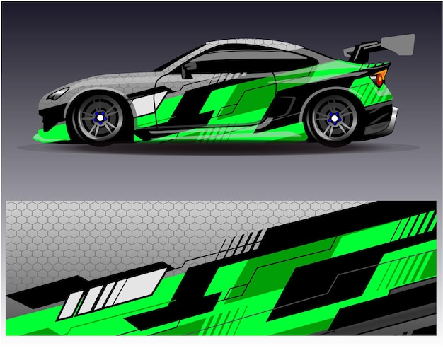 Vector de diseño de envoltura de coche Diseños de kit de fondo de carreras de rayas abstractas gráficas para vehículo de envoltura