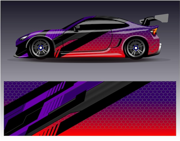 Vector de diseño de envoltura de coche Diseños de kit de fondo de carreras de rayas abstractas gráficas para vehículo de envoltura