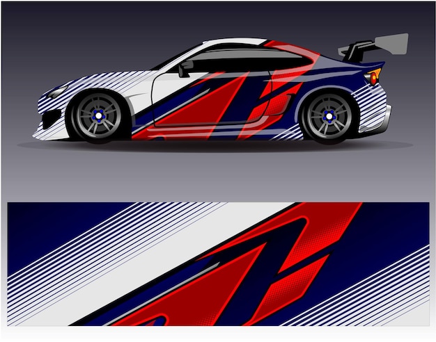 Vector de diseño de envoltura de coche Diseños de kit de fondo de carreras de rayas abstractas gráficas para vehículo de envoltura