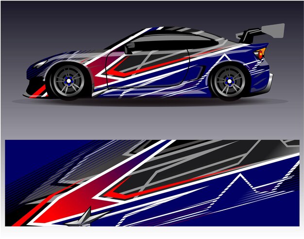 Vector de diseño de envoltura de coche Diseños de kit de fondo de carreras de rayas abstractas gráficas para vehículo de envoltura