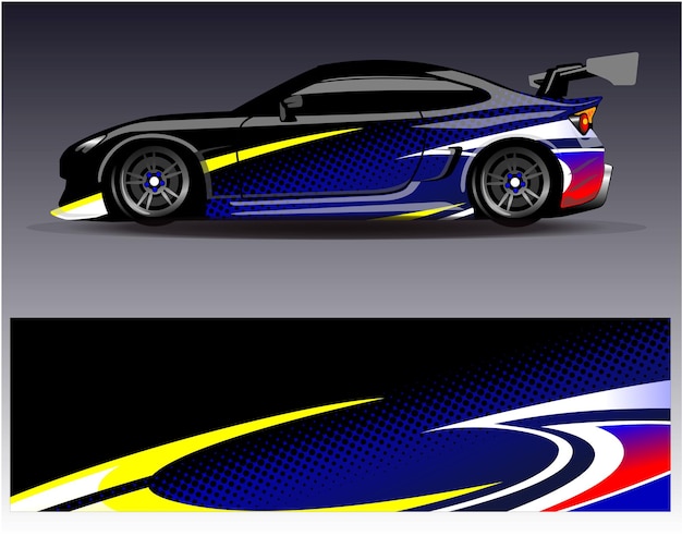 Vector de diseño de envoltura de coche Diseños de kit de fondo de carreras de rayas abstractas gráficas para vehículo de envoltura