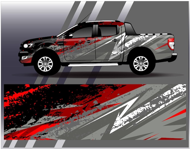 Vector de diseño de envoltura de coche Diseños de kit de fondo de carreras de rayas abstractas gráficas para vehículo de envoltura