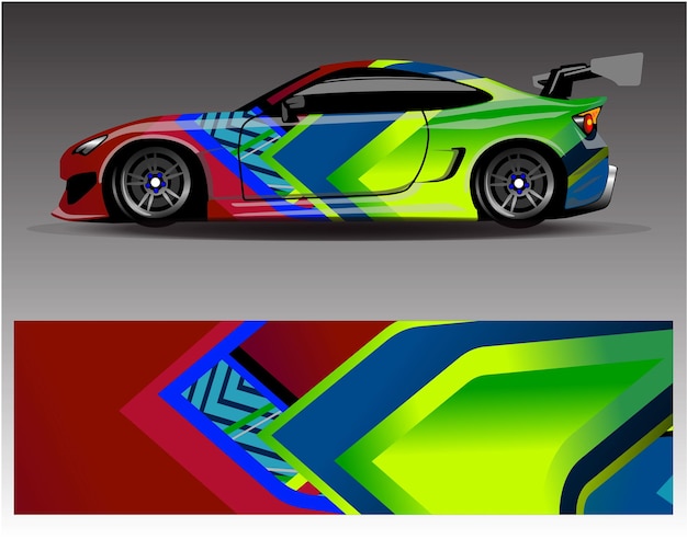 Vector de diseño de envoltura de coche Diseños de kit de fondo de carreras de rayas abstractas gráficas para vehículo de envoltura