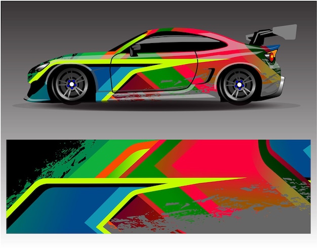 Vector de diseño de envoltura de coche diseños de kit de fondo de carreras de rayas abstractas gráficas para vehículo de envoltura