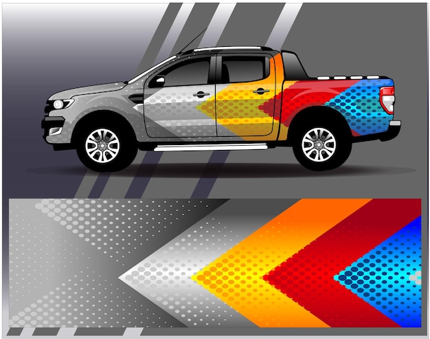 Vector vector de diseño de envoltura de coche. diseños de kit de fondo de carreras de rayas abstractas gráficas para vehículos de envoltura