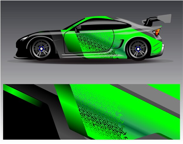 Vector vector de diseño de envoltura de coche. diseños de kit de fondo de carreras de rayas abstractas gráficas para vehículos de envoltura