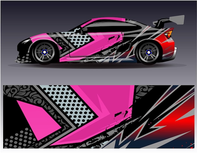 Vector de diseño de envoltura de coche. Fondo de carreras de rayas abstractas gráficas