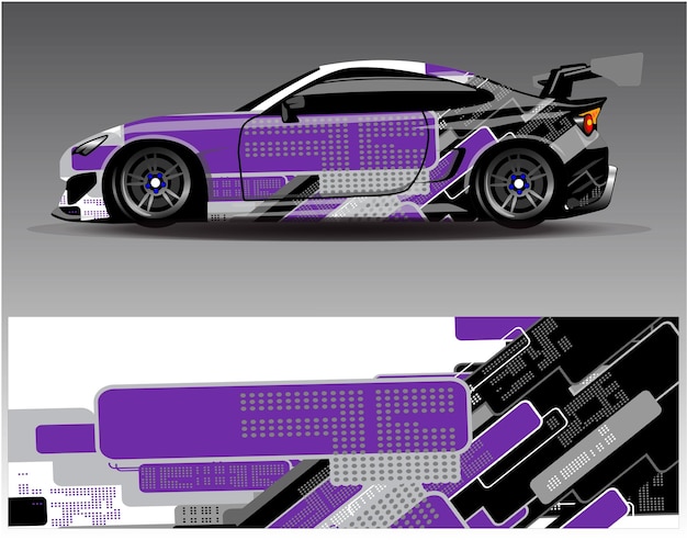 Vector de diseño de envoltura de coche. Fondo de carreras de rayas abstractas gráficas