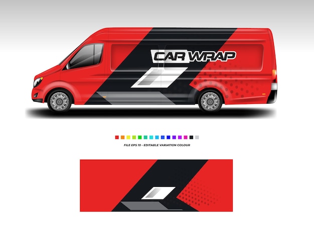 Vector de diseño de envoltura de coche Van