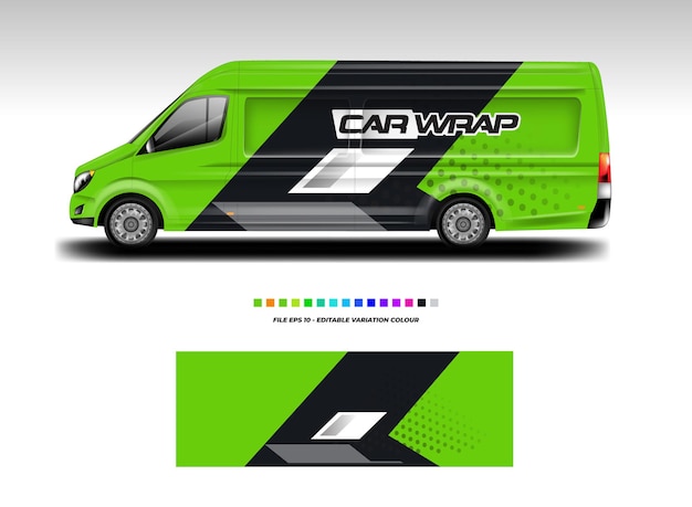 Vector de diseño de envoltura de coche Van
