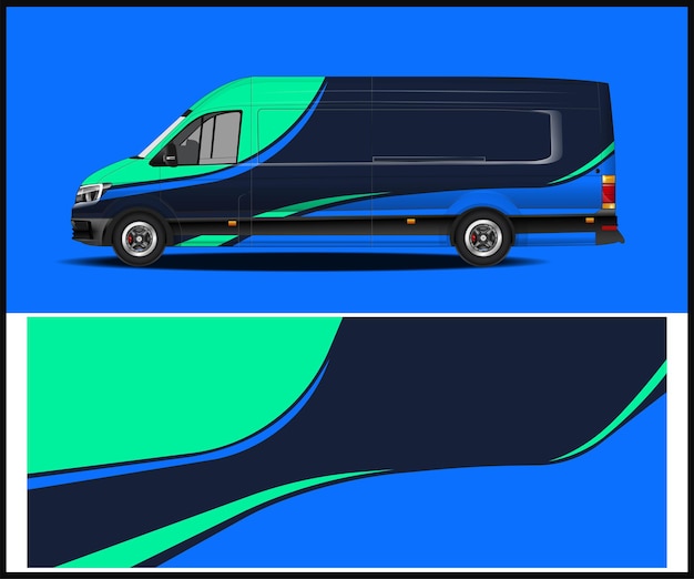 Vector de diseño de envoltura de furgonetas