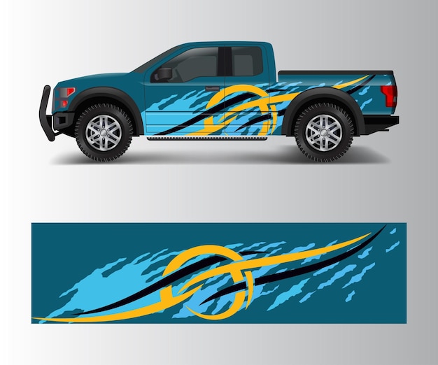 Vector de diseño de envoltura de vehículo todoterreno Vector de diseño de envoltura de calcomanía de camioneta
