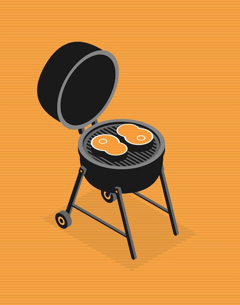 Vector de diseño de estilo plano de barbacoa