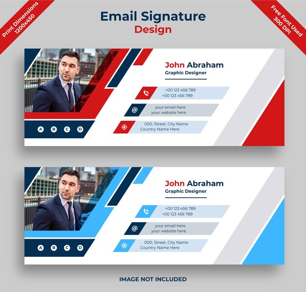 Vector de diseño de firma de correo electrónico empresarial
