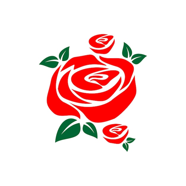 Vector de diseño de flor rosa roja