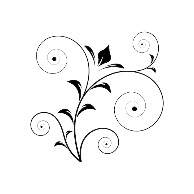 Vector vector de diseño floral en blanco y negro en ilustración vectorial premium arte de diseño de gráficos vectoriales premium