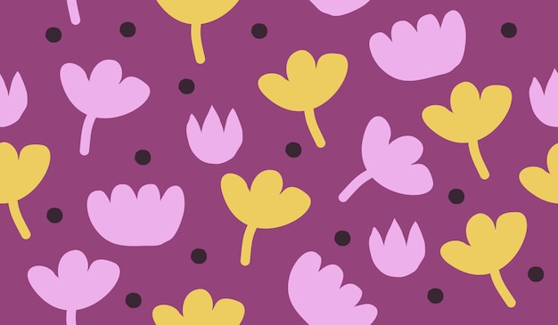Vector de diseño floral de patrones sin fisuras