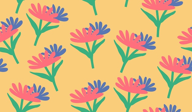 Vector de diseño floral de patrones sin fisuras