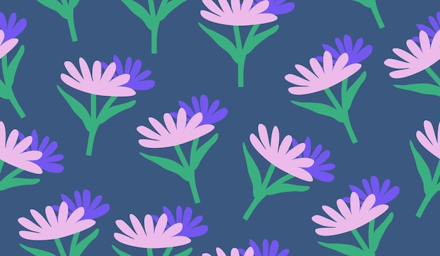 Vector de diseño floral de patrones sin fisuras