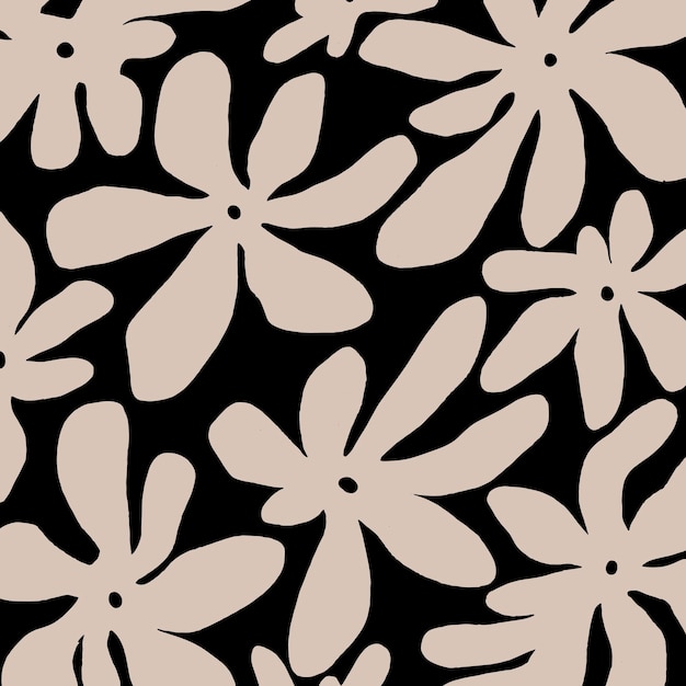 Vector de diseño de flores de fondo con patrón floral beige