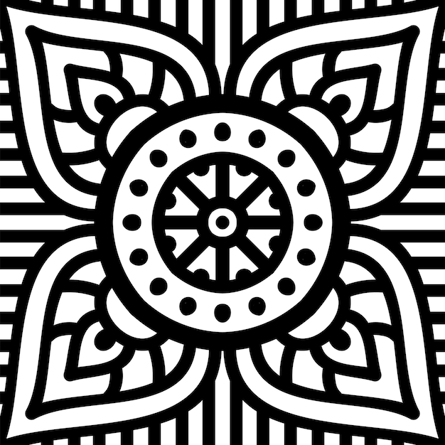 Vector de diseño de flores de mandala de color abstracto