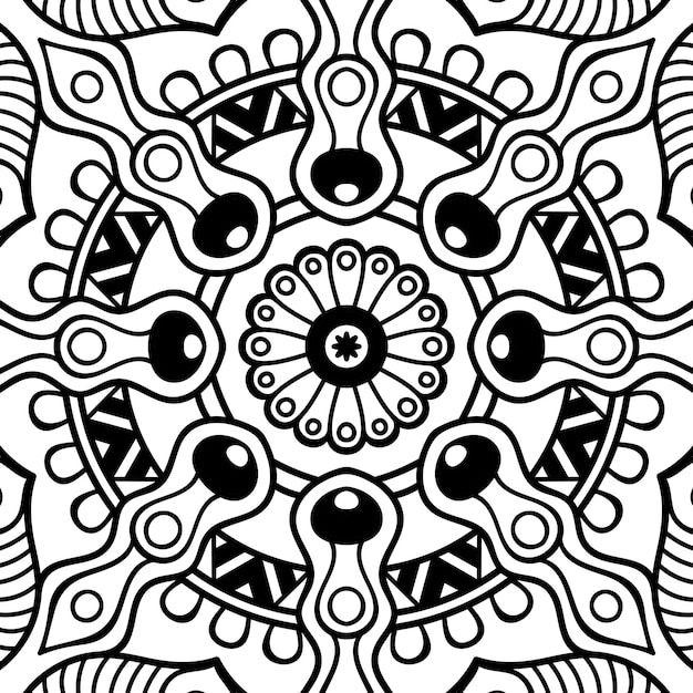 Vector de diseño de flores de mandala de color abstracto